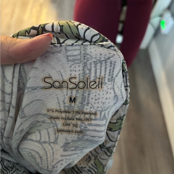San Soleil UPF 50 Tropical Print Long Sleeve Top size M - Picture 4 of 4